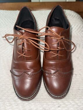 Brown Leather Wingtip Oxford Shoes